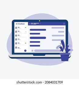 Chatting User Interface Concept design with Laptop, web application design