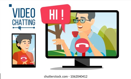Chatting Vector. Chat Message. Technology Communicate. Bubble Speeches Messages. Isolated Flat Cartoon Illustration
