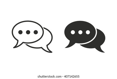 Chatting   vector icon. Black  illustration isolated on white  background for graphic and web design.