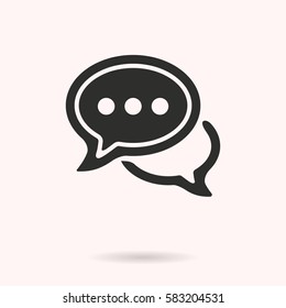 Chatting vector icon. Black illustration isolated on white background for graphic and web design.