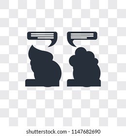 Chatting vector icon isolated on transparent background, Chatting logo concept