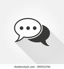Chatting   vector icon with long shadow.  Illustration  for graphic and web design.