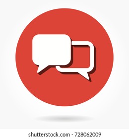 Chatting vector icon with shadow. Illustration isolated for graphic and web design.
