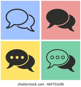 Chatting vector icons set. Illustration isolated for graphic and web design.