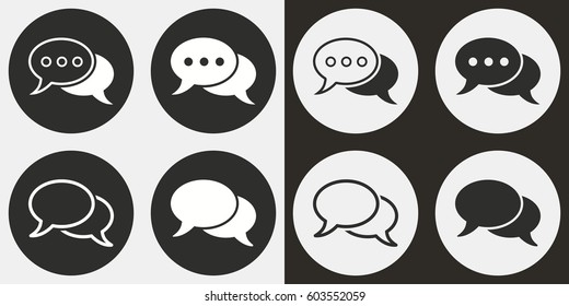 Chatting vector icons set. Illustration isolated for graphic and web design.