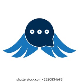 chatting and wing vector illustration. chatting and wing logo design icon vector. Flying game logo.