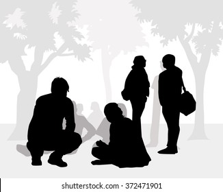 Chatting in Winter Park - vector