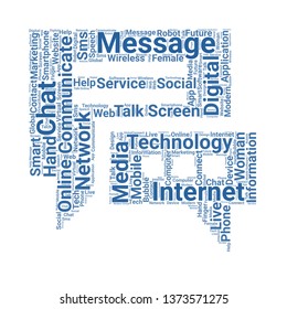 chatting word cloud. tag cloud about chatting
