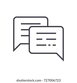 chatting,messages vector line icon, sign, illustration on background, editable strokes