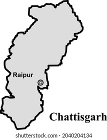 chattisgarh state map, Indian state border
