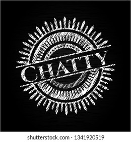 Chatty chalkboard emblem written on a blackboard