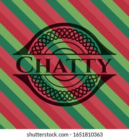 Chatty christmas badge background. Vector Illustration. Detailed.
