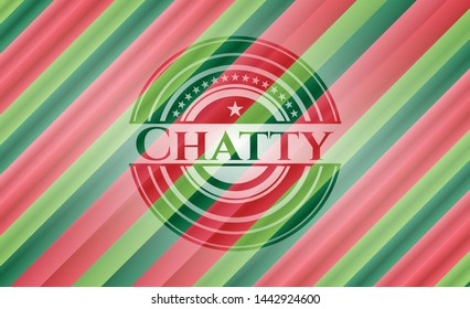 Chatty christmas emblem background. Vector Illustration. Detailed.