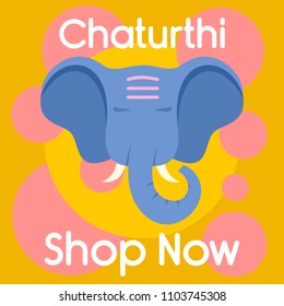 Chaturthi shop now background. Flat illustration of Chaturthi shop now vector background for web design