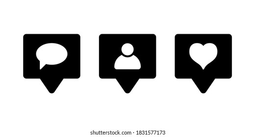 Chat,user, love icon symbol vector on white background