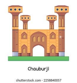 El diseño plano de Chauburji es de alta calidad  