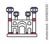 Chauburji Vector Filled outline illustration style icon