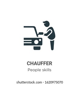 Chauffer glyph icon vector on white background. Flat vector chauffer icon symbol sign from modern people skills collection for mobile concept and web apps design.