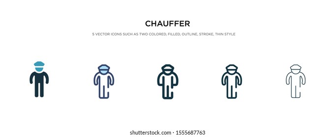 chauffer icon in different style vector illustration. two colored and black chauffer vector icons designed in filled, outline, line and stroke style can be used for web, mobile, ui