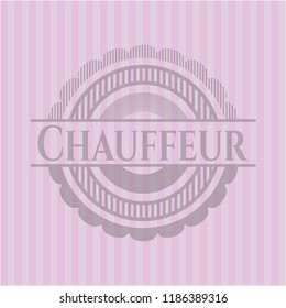 Chauffeur badge with pink background