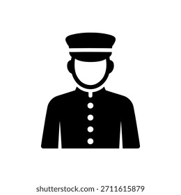 Ícone De Chapéu Uniforme Driver Chauffeur Isolado No Plano De Fundo Branco