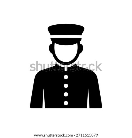 Chauffeur Driver Uniform Hat Icon Isolated On White Background