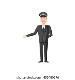 Chauffeur icon in cartoon style on a white background