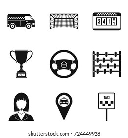 Chauffeur icons set. Simple set of 9 chauffeur vector icons for web isolated on white background