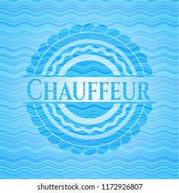Chauffeur Light Blue Water Emblem Background.