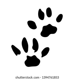 Chaus Footprint. Black Silhouette Design. Vector Illustration.