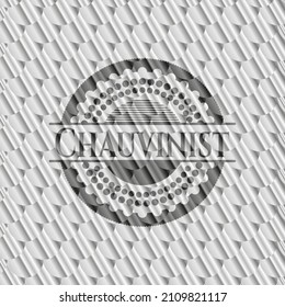 Insignia de plata chauvinista. Patrón de escalas. Ilustración vectorial. Detallado. 