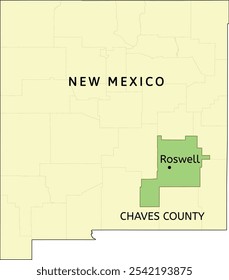 Chaves County e cidade de Roswell localização no mapa do estado de Nevada