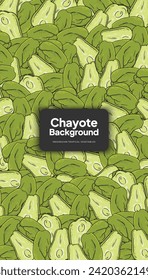 Ilustración de Chayote, plantilla de diseño de fondo vegetal tropical