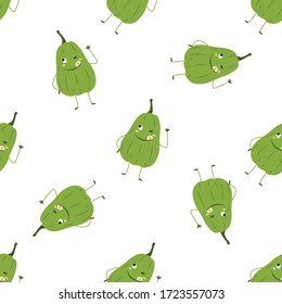 Chayote Vegetable Seamless Pattern would be perfect for fabric, textile, gift wrap, wallpaper, surface designer, background, backdrop, and ornament.