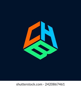 chb letter logo design graphic template