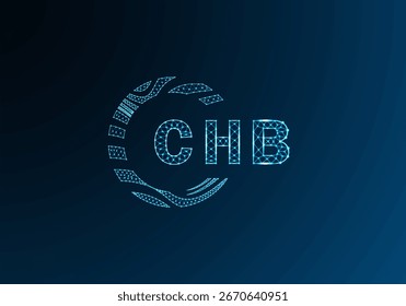 CHB diseño de Vector de logotipo de letra de polietileno baja. Diseño de logotipo de poliéster inferior CHB. Diseño único del logotipo de baja poli de CHB.