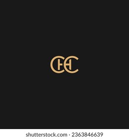 CHC Letter Logo Design with Gold Colors,
