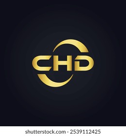 CHD logo. C H D design. White CHD letter. CHD, C H D letter logo design. C H D letter logo design in GOLD,