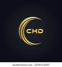 CHD logo. C H D design. White CHD letter. CHD, C H D letter logo design. C H D letter logo design in GOLD,