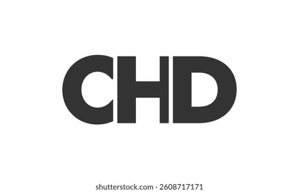 CHD logo design template with strong and modern bold text. Initial based vector logotype featuring simple and minimal typography. Trendy company identity ideal for businesses brand presence.