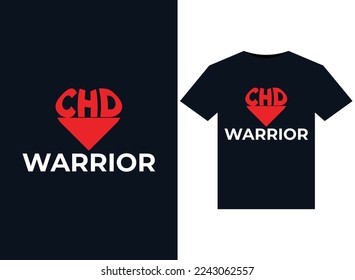 CHD Warrior illustrations for print-ready T-Shirts design