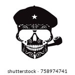 Che Guevara skull vector illustration 