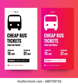 Cheap Bus Tickets Find Low Prices UI UX Screen Design With Select Date Calendar