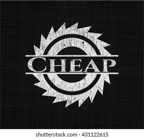 Cheap chalk emblem, retro style, chalk or chalkboard texture