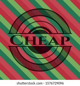 Cheap christmas emblem. Vector Illustration. Detailed.