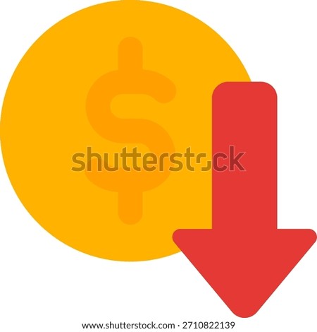 Cheap dollar vector design in modern style, currency fluctuation and economic value concept, finance illustration. Flat Icon