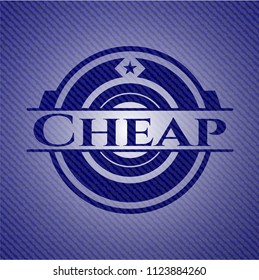 Cheap emblem with jean texture