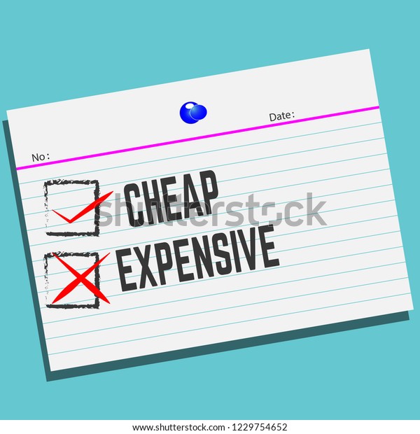 Cheap Expensive On Paper Creative Design Stock Vector Royalty