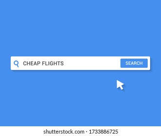 Cheap flight ticket offer. Flight promo travel deals discount search bar