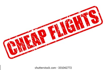 CHEAP FLIGHTS red stamp text on white
